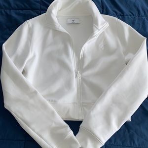 Aritzia White Sports Zip Jacket